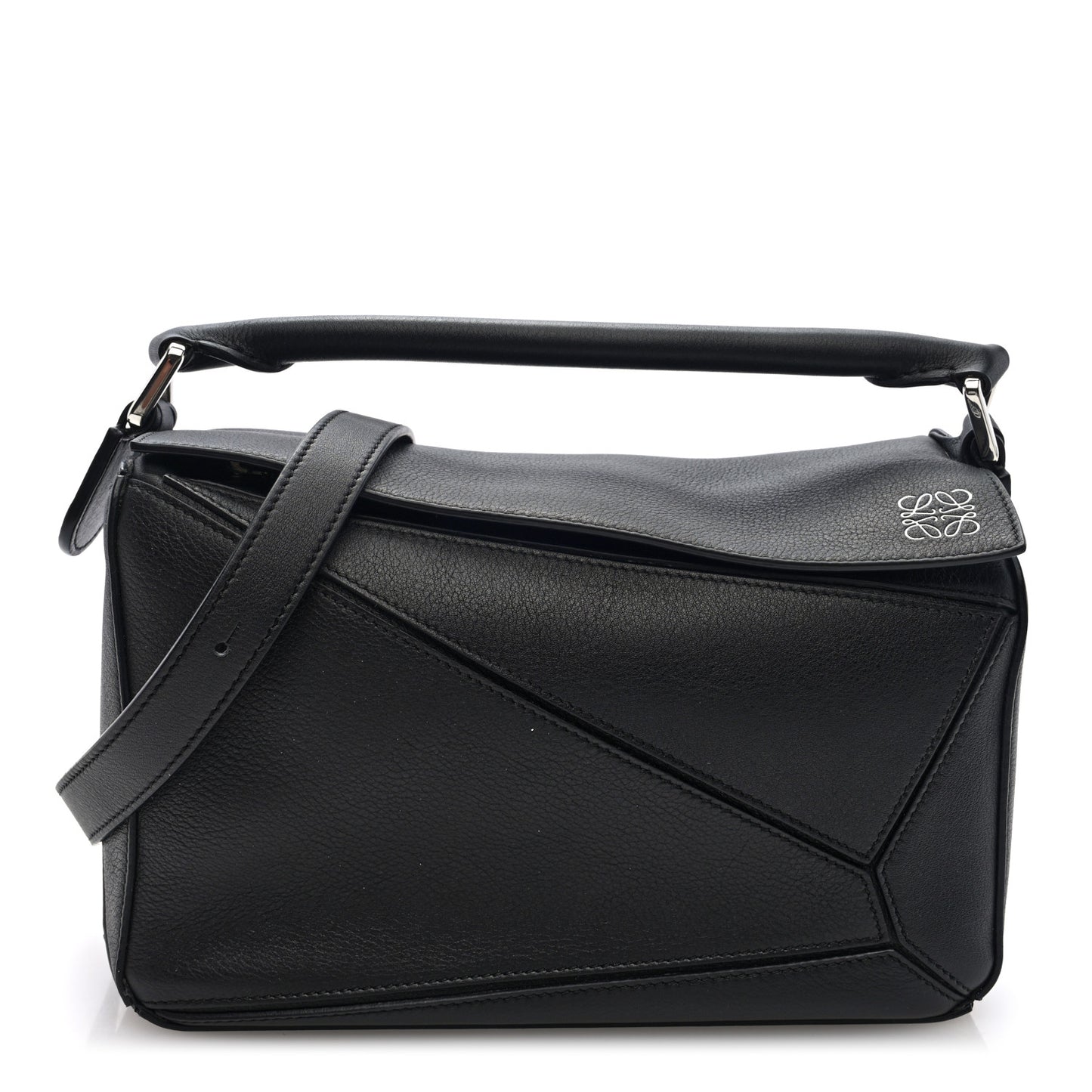 Calfskin Small Puzzle Bag Black
