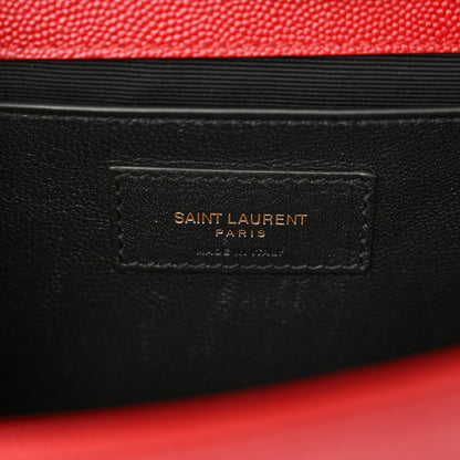 Saint Laurent Grain De Poudre Medium Monogram Kate Satchel Red 6 of 12
