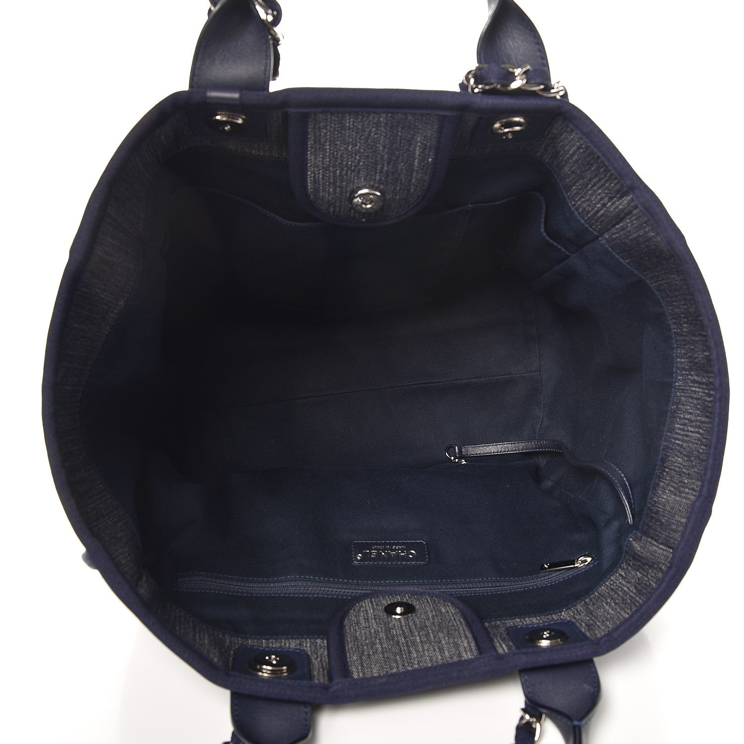 Chanel Denim Large Deauville Tote Dark Blue 5 of 8