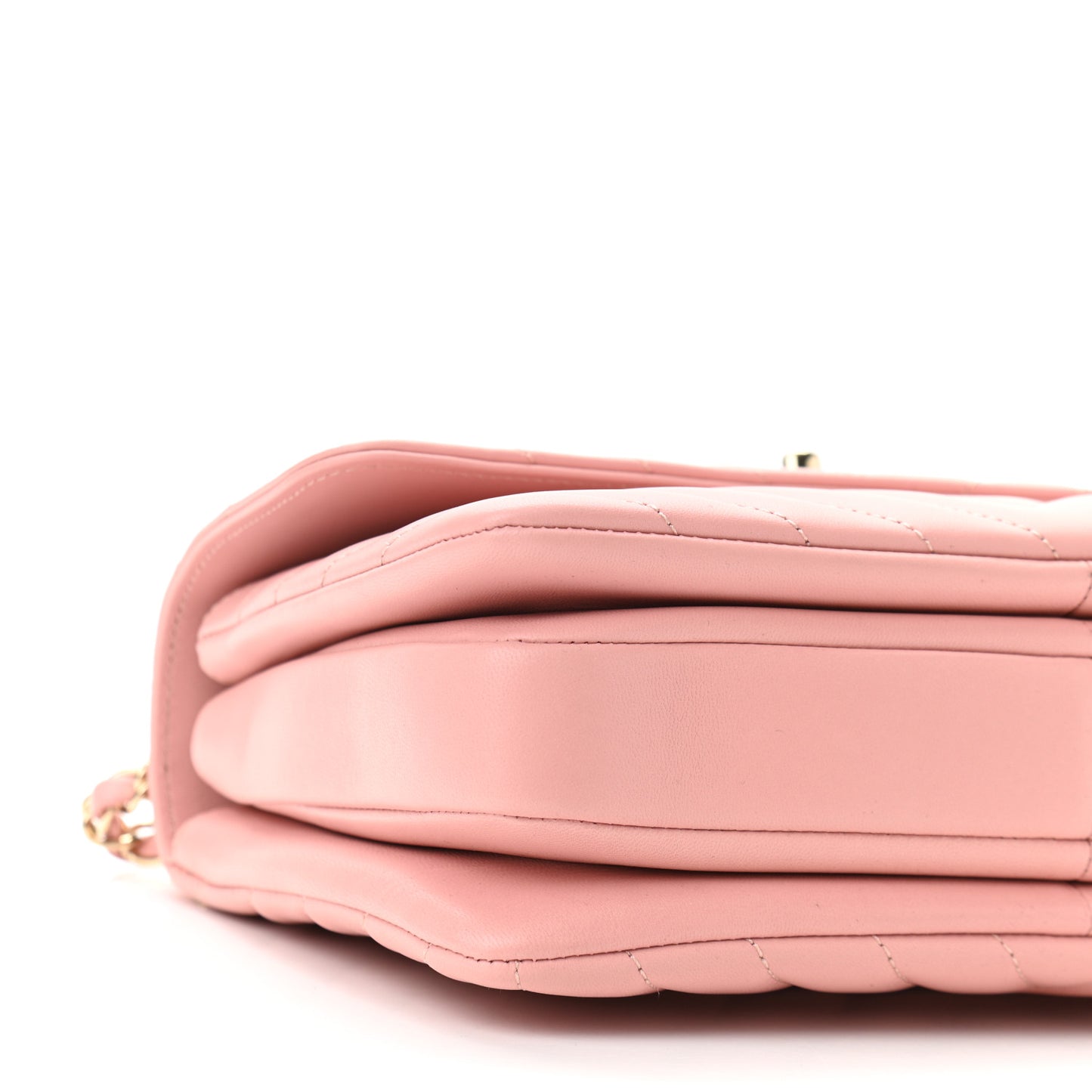 Lambskin Chevron Quilted Small Trendy CC Dual Handle Flap Bag Light Pink