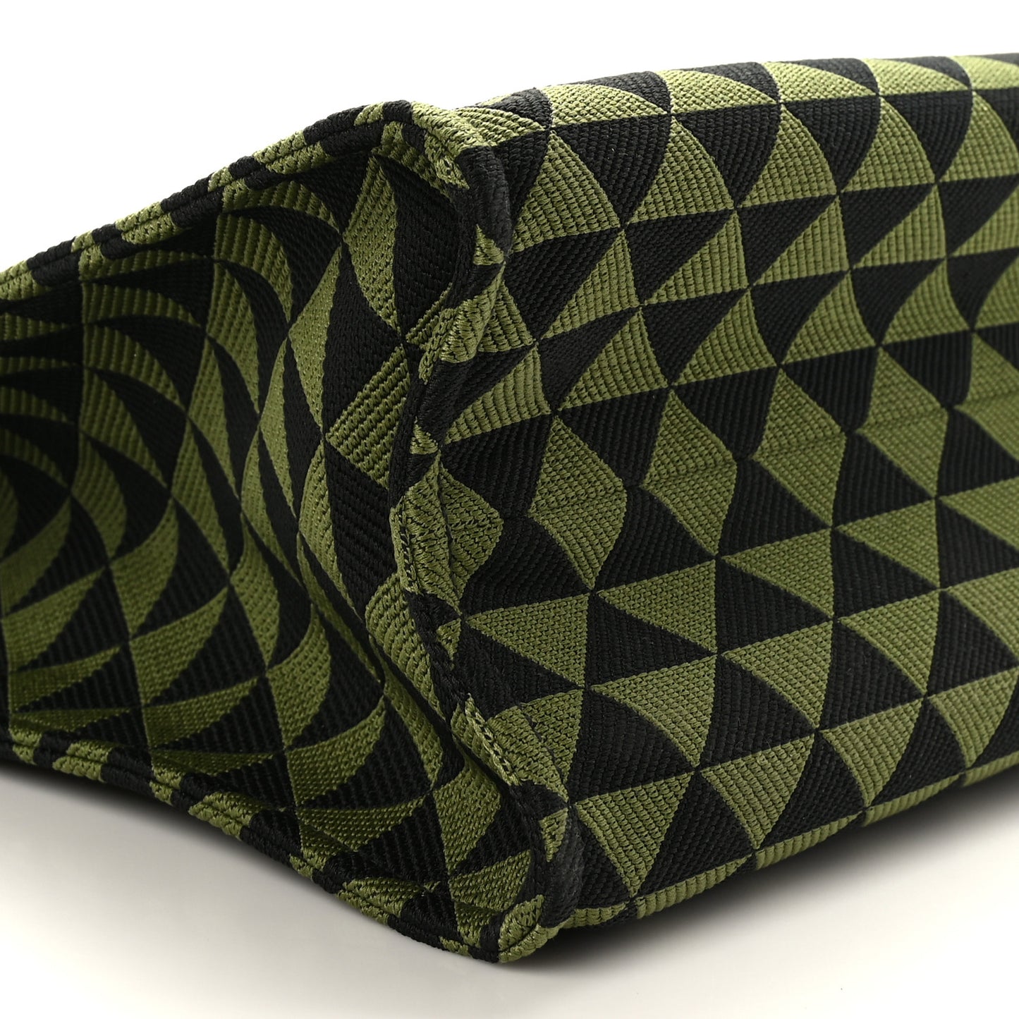 Jacquard Saffiano Triangolo Symbole Embroidered Shopping Tote Black Edera