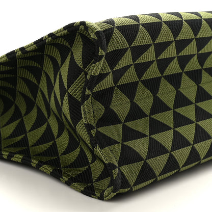 Prada Jacquard Saffiano Triangolo Symbole Embroidered Shopping Tote Black Edera 7 of 8