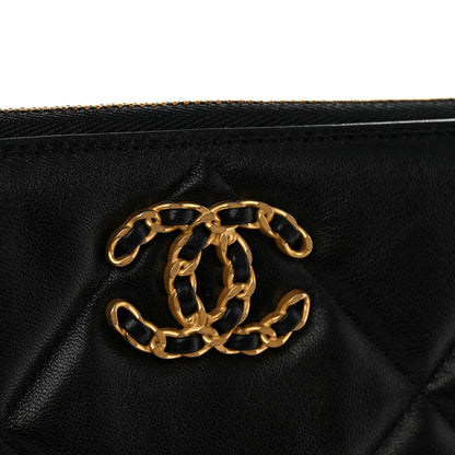 Chanel Goatskin Quilted Large Chanel 19 Pouch Black 10 of 11