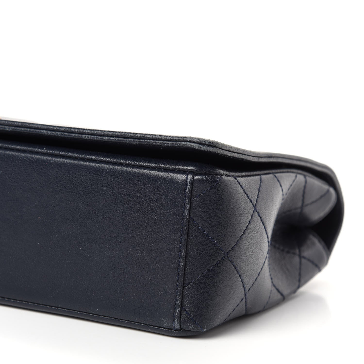 Chanel Sheepskin Quilted Vintage Mademoiselle Flap Navy 9 of 10