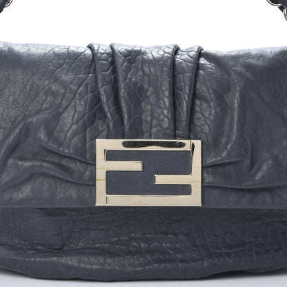 Fendi Crinkled Lambskin Mia Shoulder Flap Navy 8 of 15