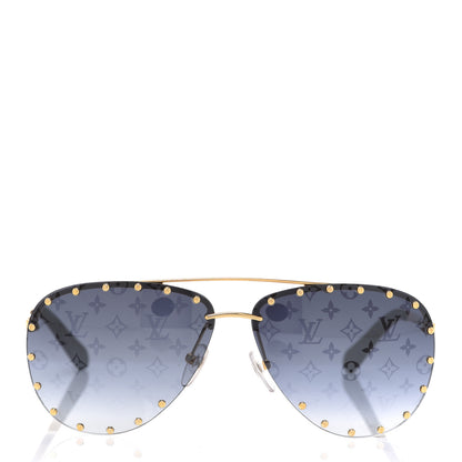 Louis Vuitton Monogram The Party Aviator Sunglasses Z1365U Gold 2 of 9