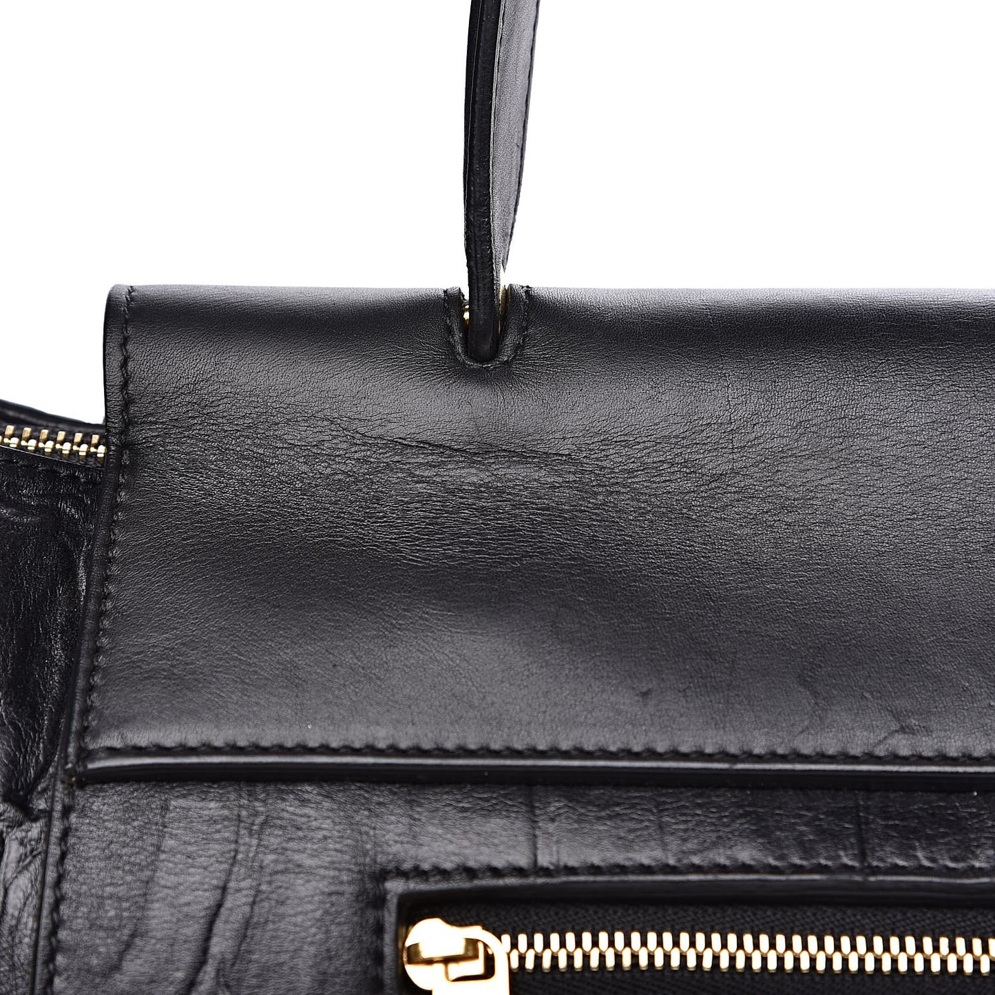Calfskin Crocodile Embossed Small Belt Bag Black