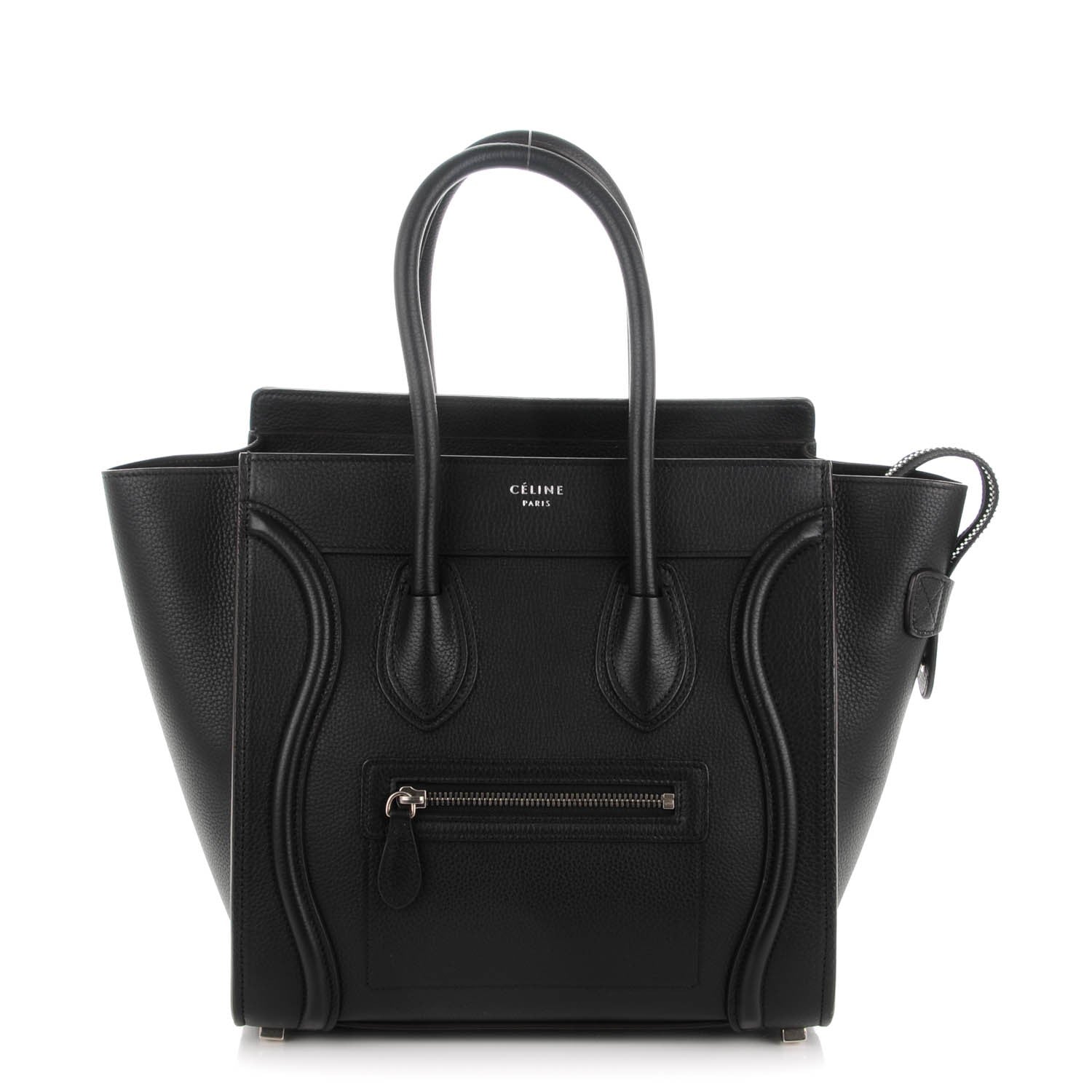 Celine Drummed Calfskin Micro Luggage Black 1 of 7