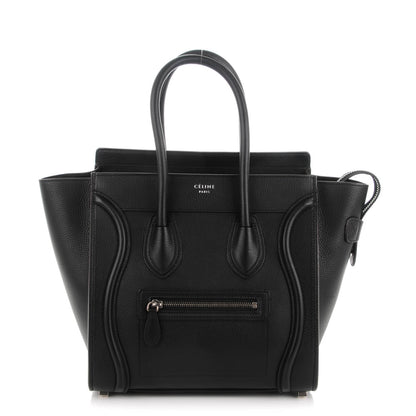 Celine Drummed Calfskin Micro Luggage Black 1 of 7