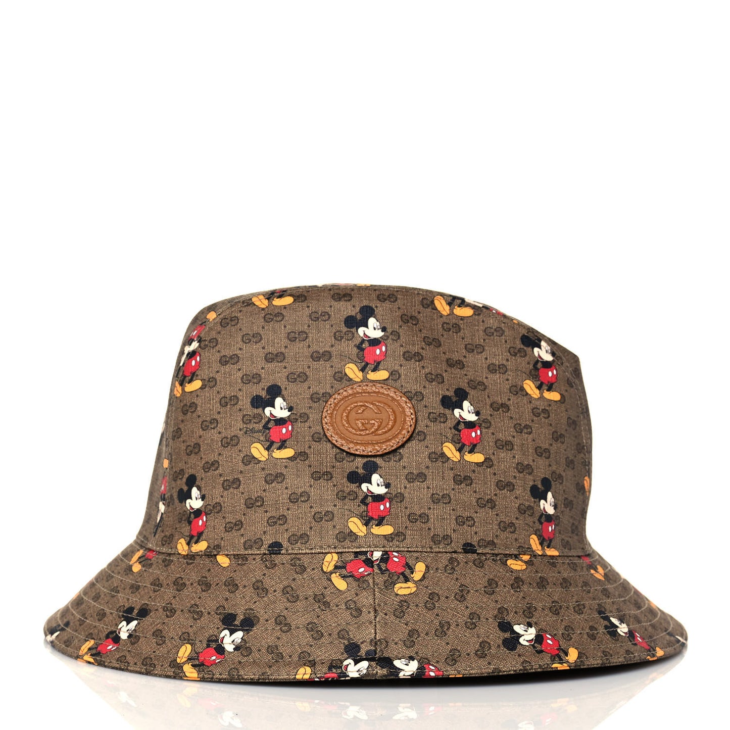 X DISNEY Mini Vintage GG Supreme Monogram Mickey Mouse Trent Bucket Hat M Beige Ebony Yellow