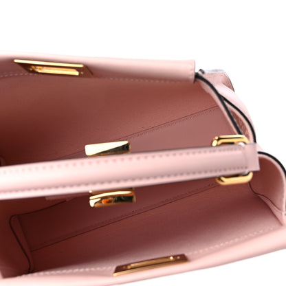 Fendi Vitello Seta Canvas FF Embroidered Mini Peekaboo Iconic Satchel Rosa Confetto 5 of 8