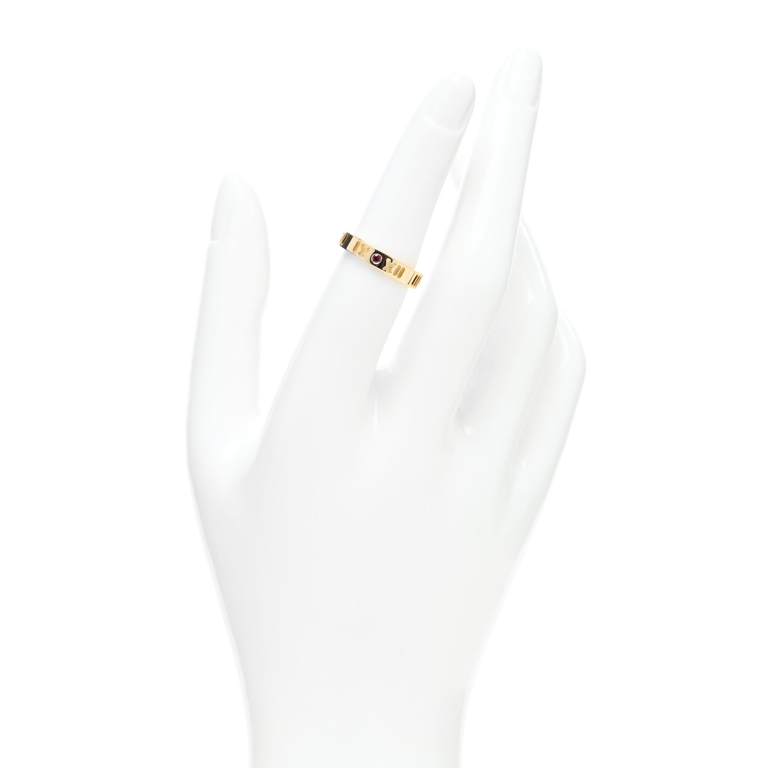 Tiffany 18K Yellow Gold Ruby Atlas Pierced Ring 51 5.75 2 of 4