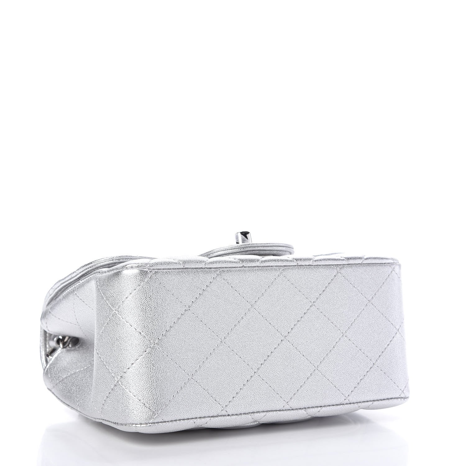 Chanel Metallic Lambskin Quilted Mini Square Flap Silver 4 of 10