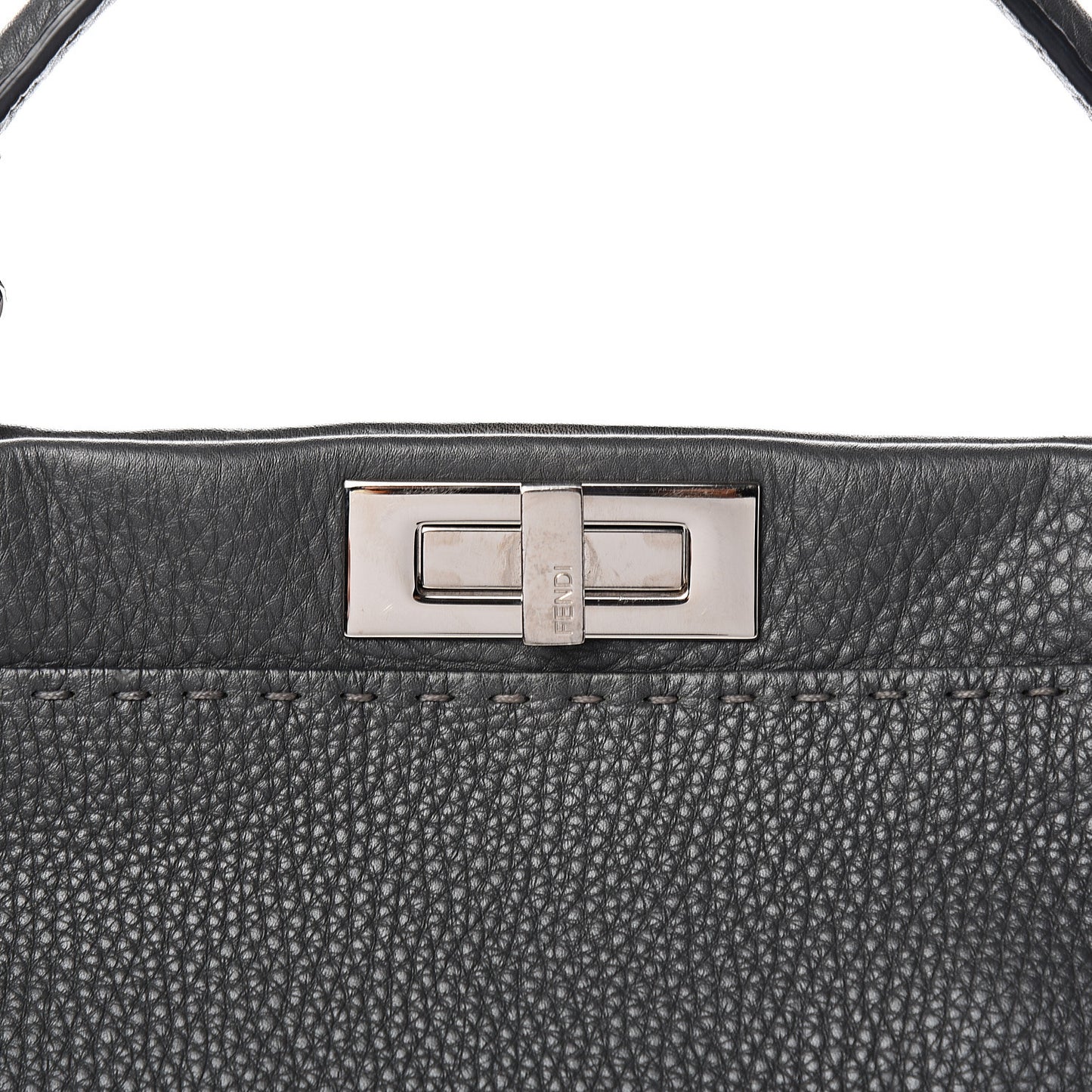 Cuoio Romano Selleria Bi-Color Large Peekaboo Iconic Satchel Asfalto Latte