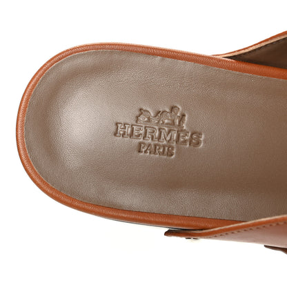 Hermes Heritage Calfskin Carlotta Mules 39 Naturel 6 of 7