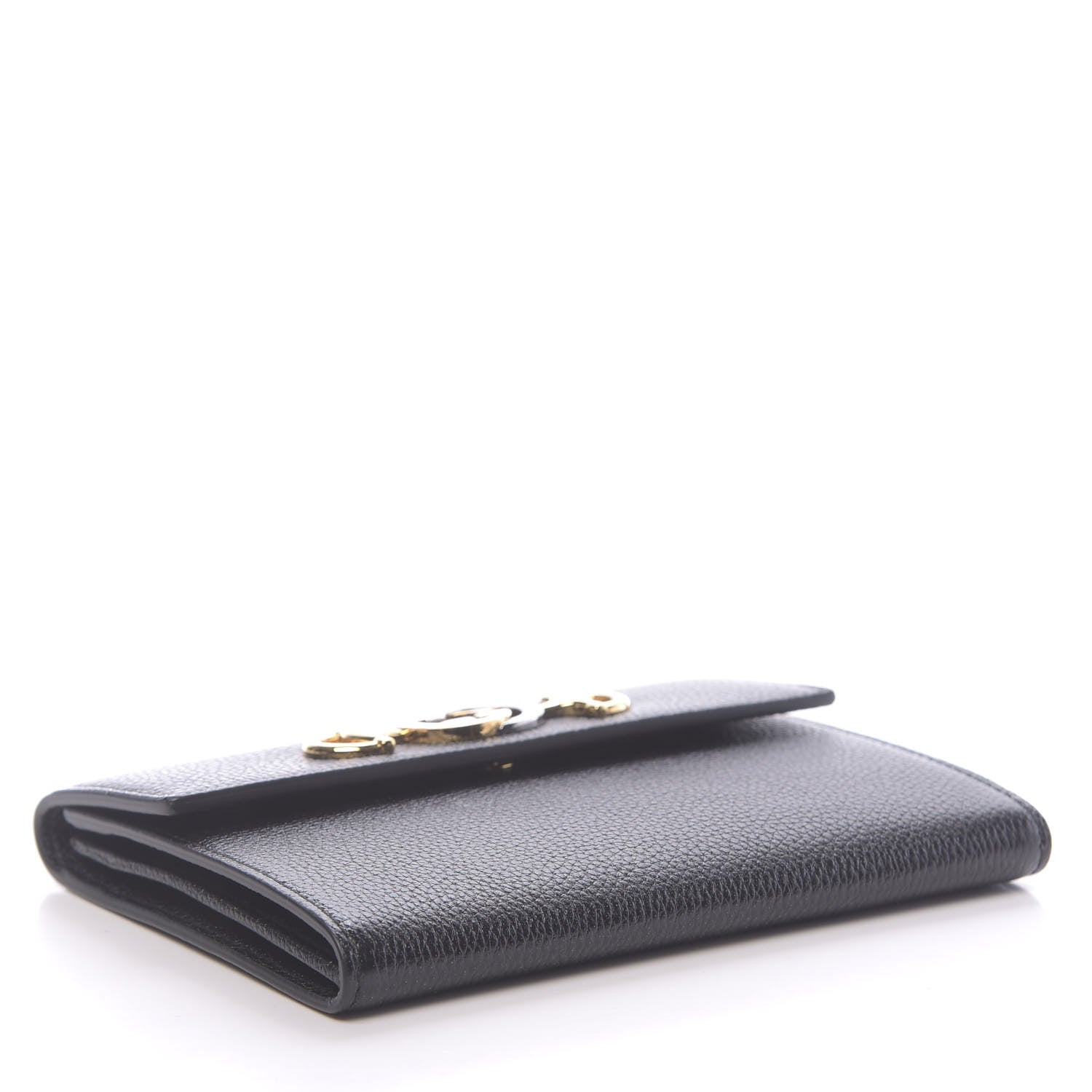 Gucci Grainy Calfskin Zumi Flap Card Case Black 4 of 8