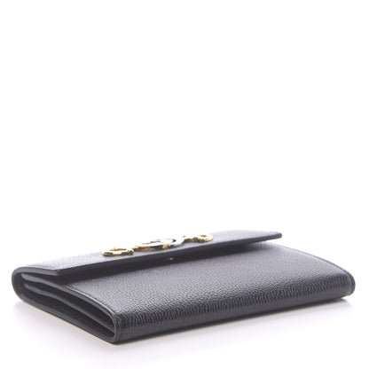 Gucci Grainy Calfskin Zumi Flap Card Case Black 4 of 8