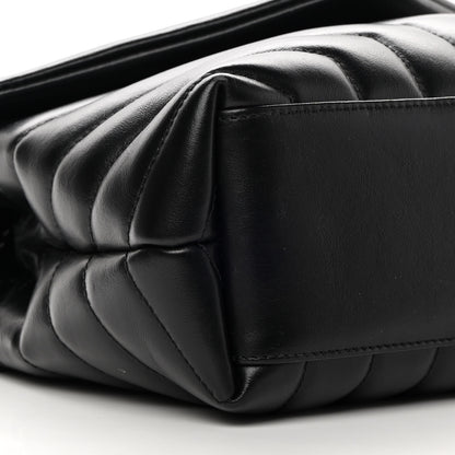 Saint Laurent Calfskin Y Quilted Monogram Monochrome Small Loulou Chain Satchel Black 8 of 12