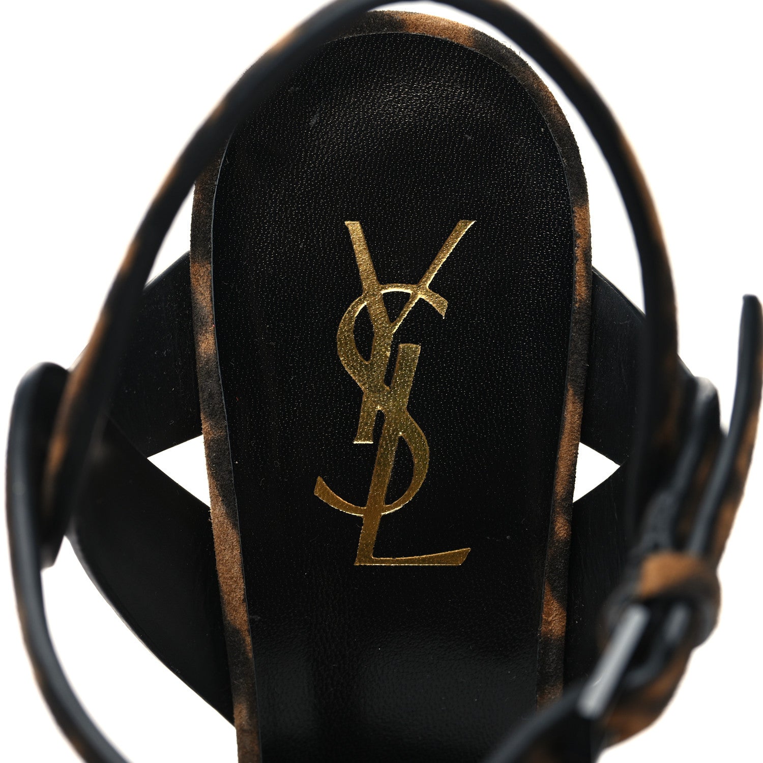 Saint Laurent Pony Hair Leopard Print Tribute 105 Platform Sandals 37.5 Naturale 8 of 8