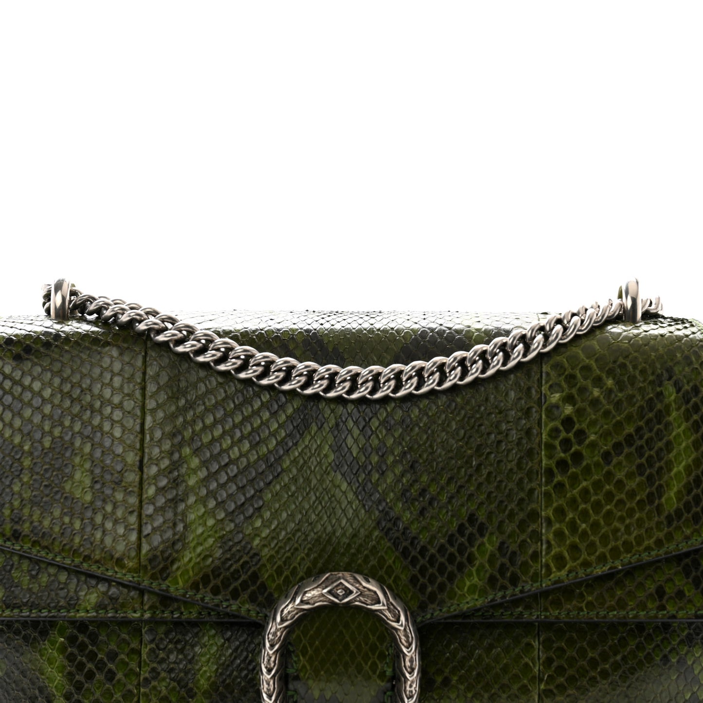 Snakeskin Medium Dionysus Shoulder Bag Green