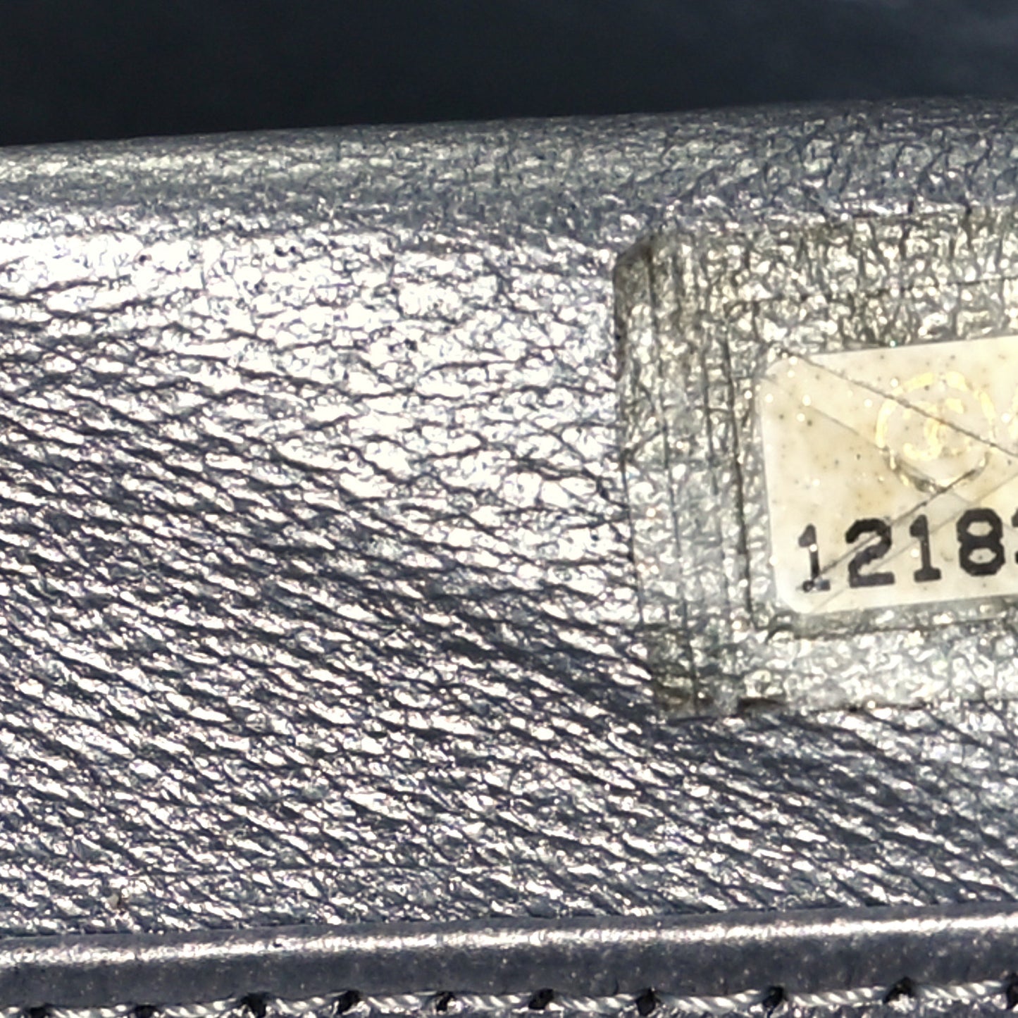 Glazed Calfskin Modern Chain Tote Black