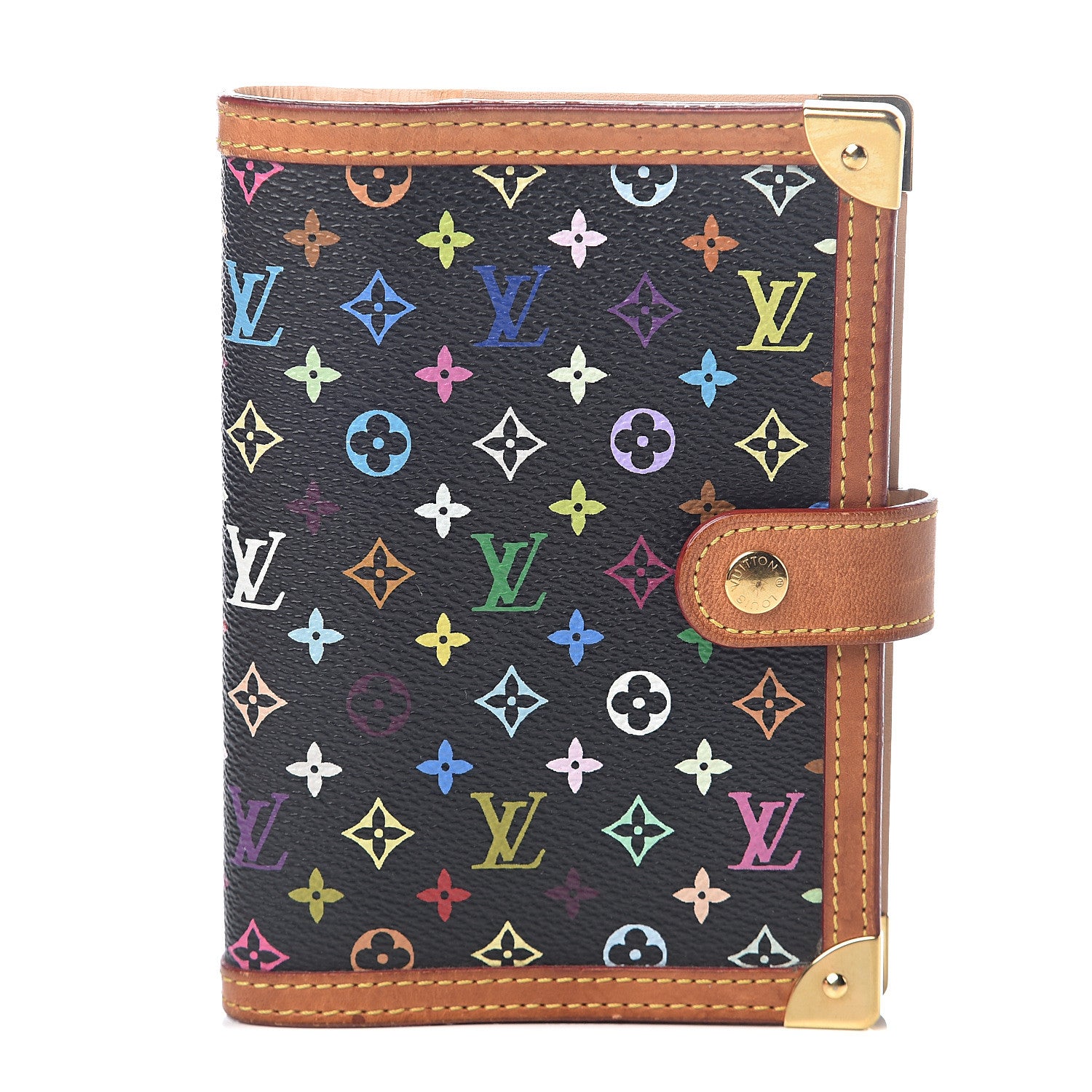 Louis Vuitton Monogram Multicolor Small Ring Agenda Cover Black 1 of 5