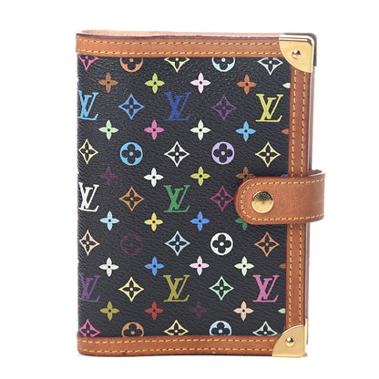 Louis Vuitton Monogram Multicolor Small Ring Agenda Cover Black 1 of 5