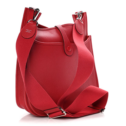 Hermes Taurillon Clemence Evelyne III PM Rouge Casaque 2 of 10