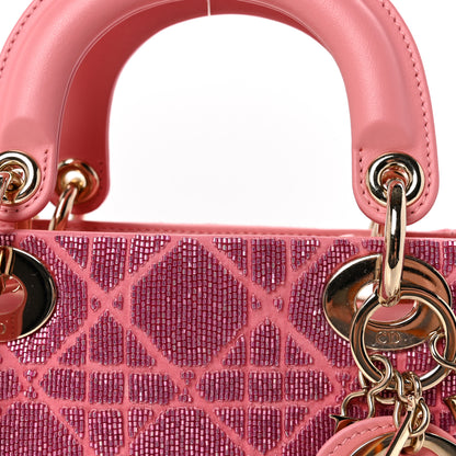 Christian Dior Lambskin Cannage Beaded Embroidered Mini Lady Dior Light Pink 7 of 10