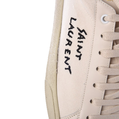 Saint Laurent Distressed Canvas Court Classic Sneakers 46 White 11 of 14