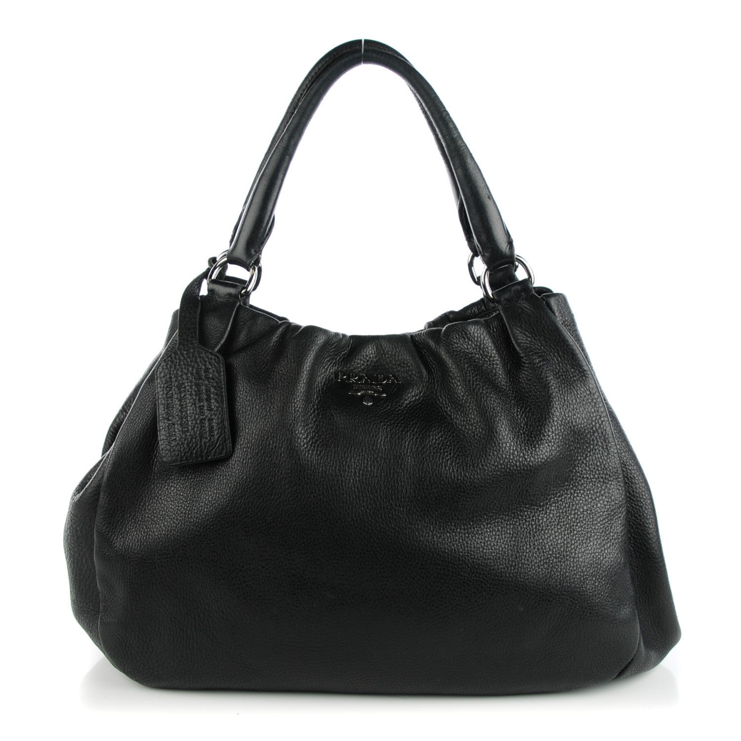 Prada Deerskin Shoulder Bag Black 1 of 9