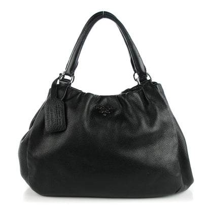 Prada Deerskin Shoulder Bag Black 1 of 9