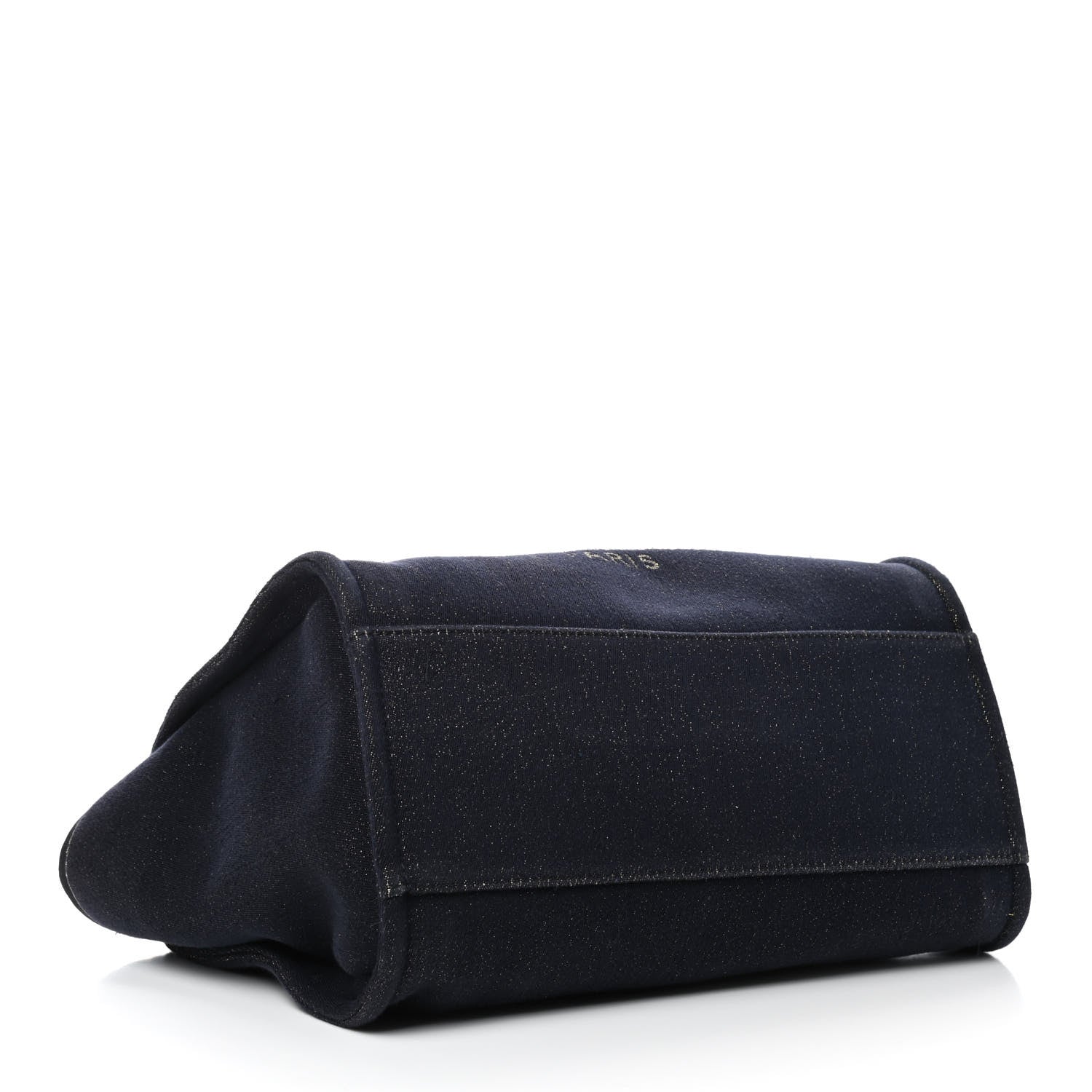 Chanel Lurex Canvas Medium Deauville Tote Navy Blue Gold 4 of 16