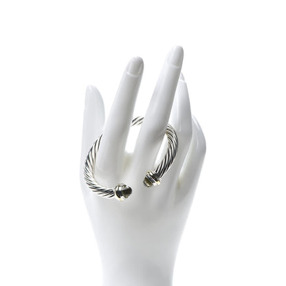 David Yurman Sterling Silver 14K Yellow Gold Lemon Citrine 7mm Cable Classics Bracelet 2 of 4