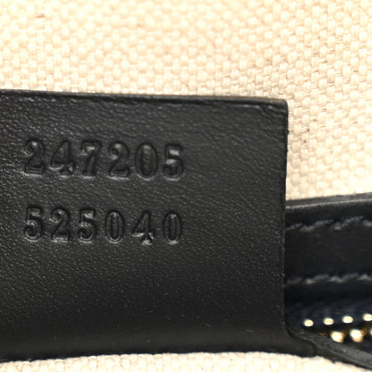 Gucci Monogram Selleria Calfskin Vintage Web Medium Boston Beige Blue 6 of 9