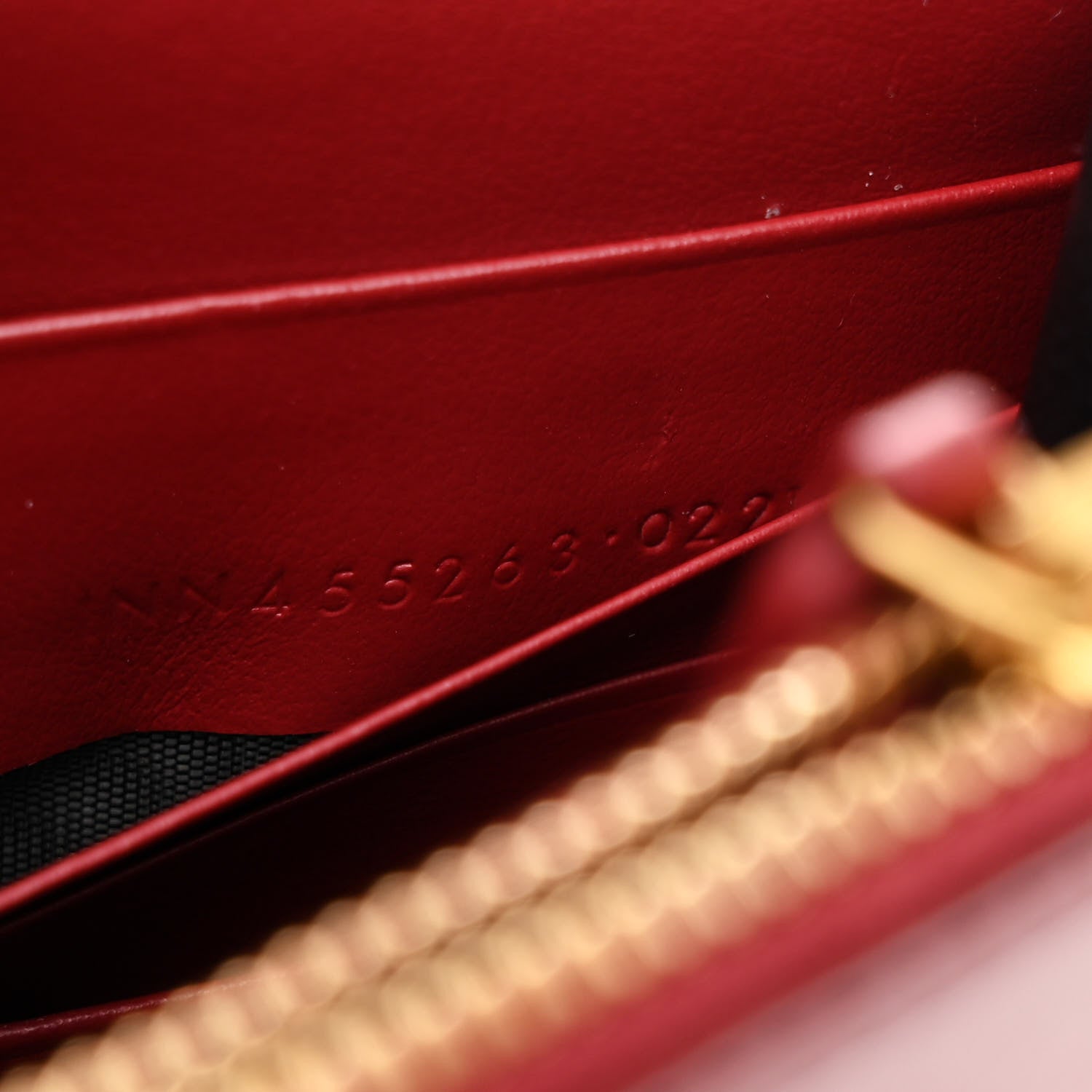 Saint Laurent Calfskin Heart Studded Classic Monogram Kate Tassel Chain Wallet Red 8 of 12