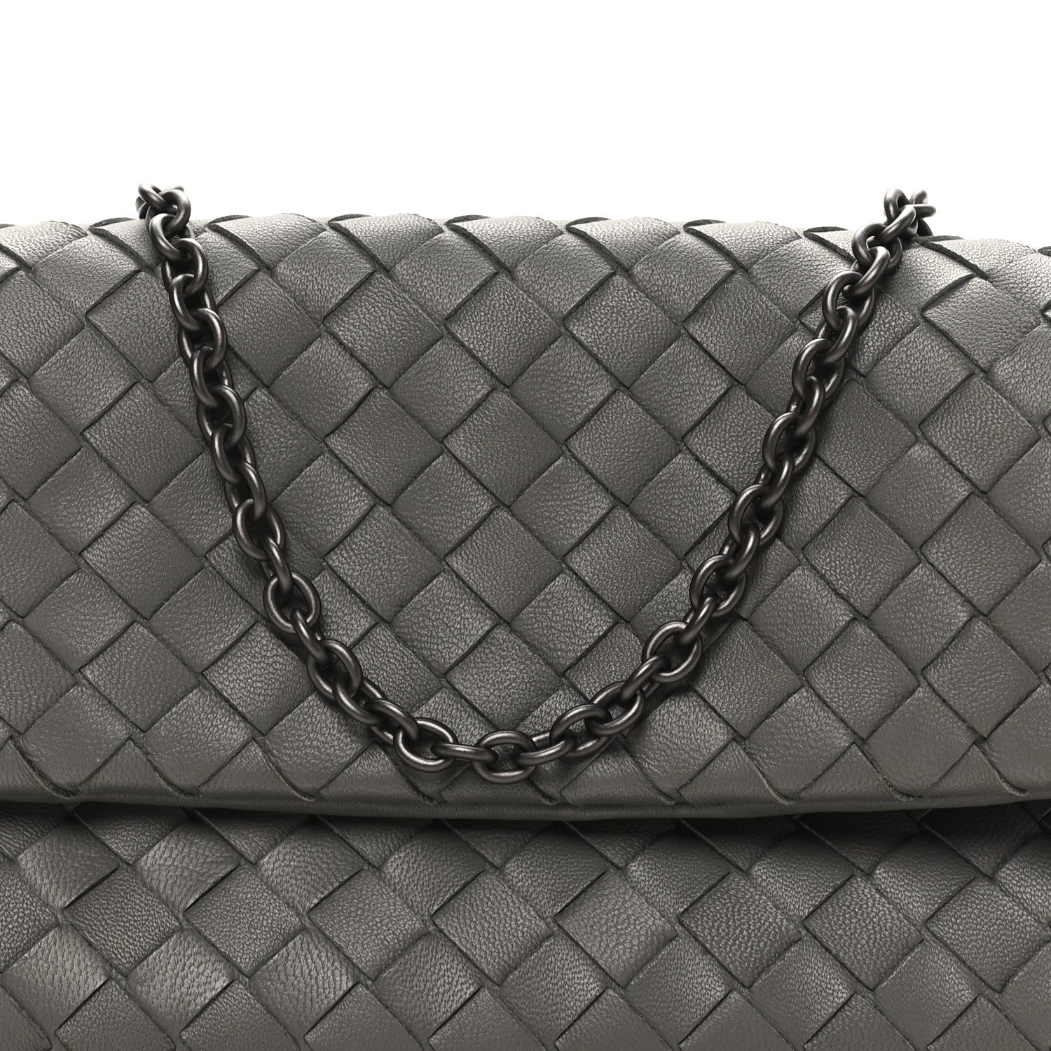 Bottega Veneta Nappa Intrecciato Small Chain Crossbody Light Grey 7 of 9