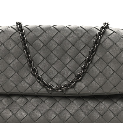 Bottega Veneta Nappa Intrecciato Small Chain Crossbody Light Grey 7 of 9