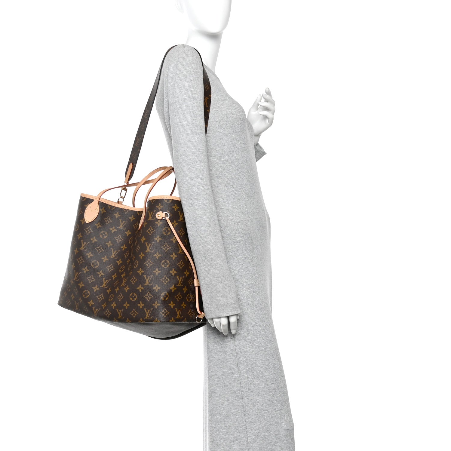 Louis Vuitton Monogram Stamped Inside Out Neverfull Bandouliere GM Beige 2 of 11