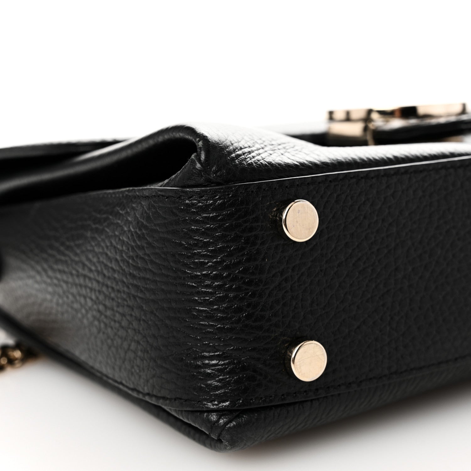 Gucci Dollar Calfskin Interlocking G Top Handle Shoulder Bag Black 10 of 11