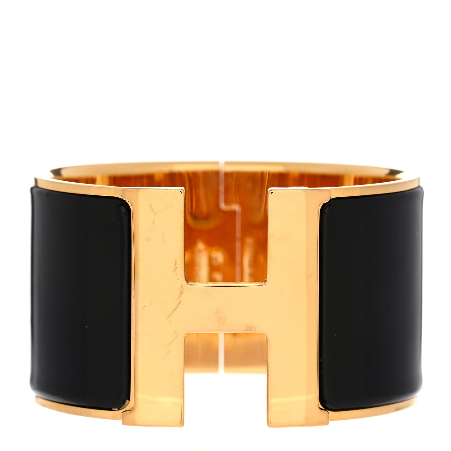 Enamel Extra Wide Clic Clac H Bracelet PM Black