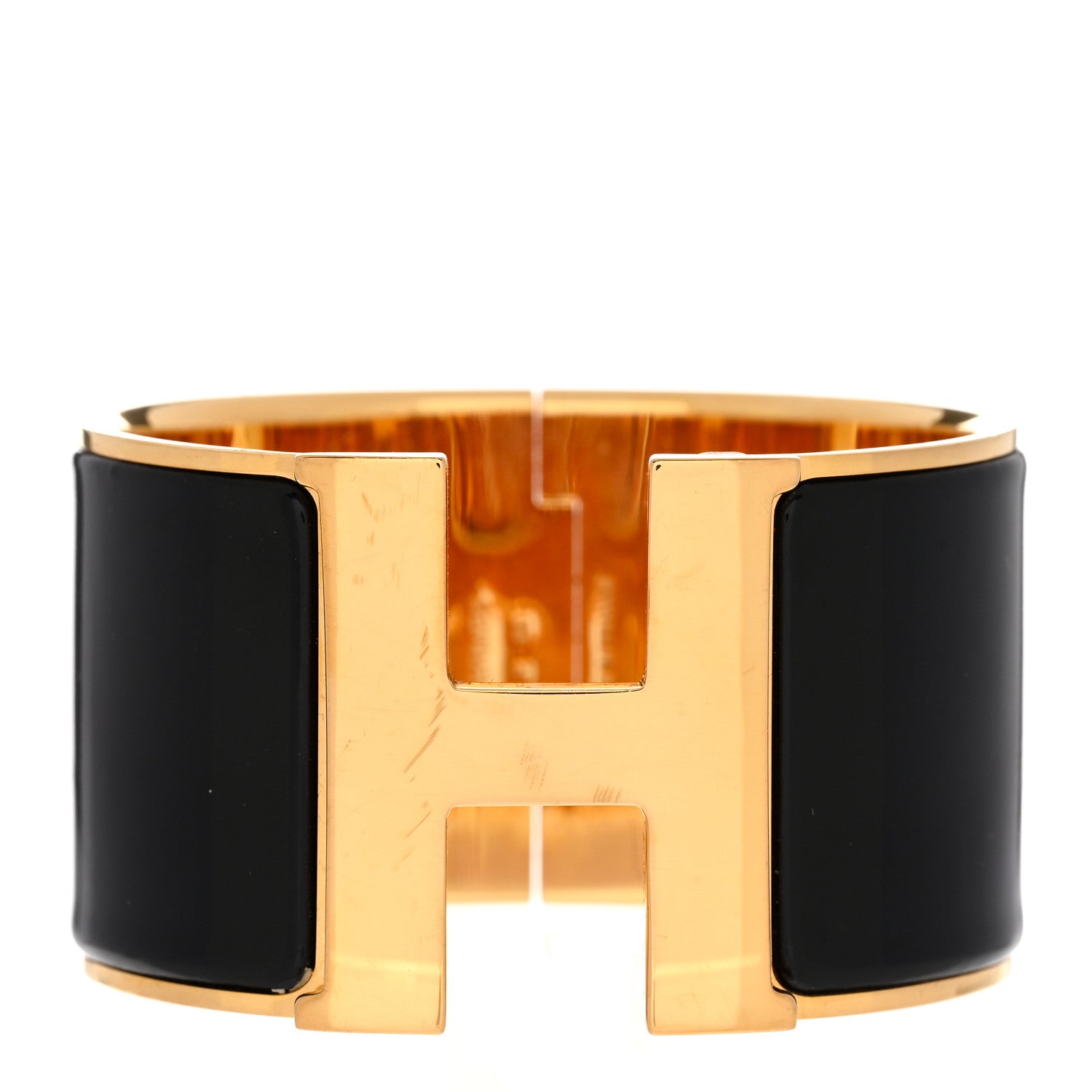 Hermes Enamel Extra Wide Clic Clac H Bracelet PM Black 1 of 5