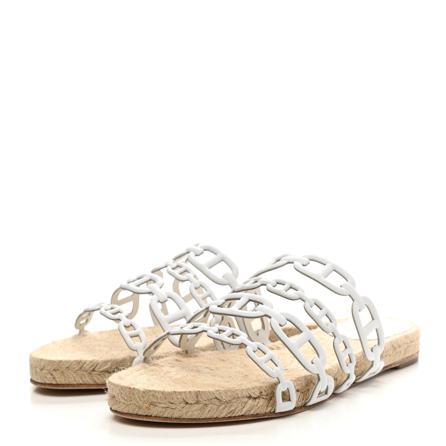 Nappa Ancone Espadrille Sandals 36 White Naturel