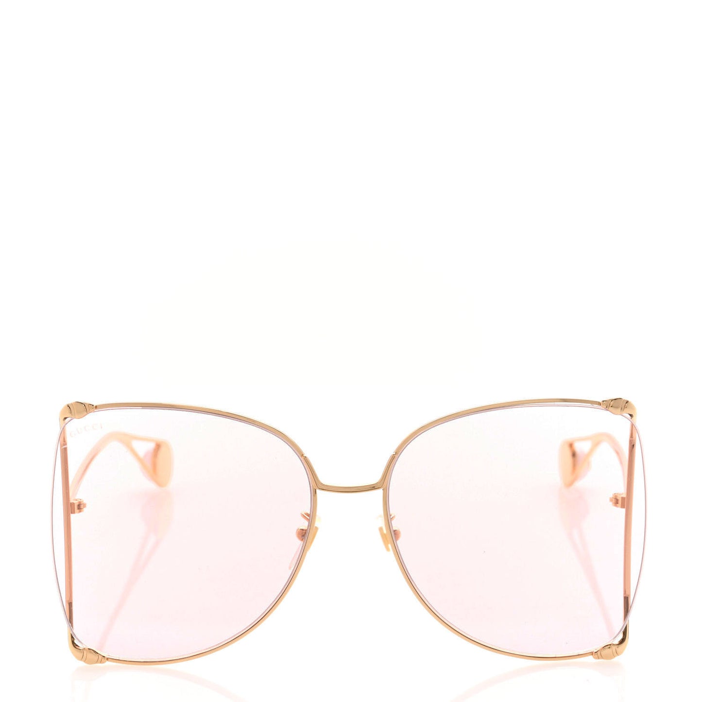 Metal Oversized Round Sunglasses GG0252S Gold Pink