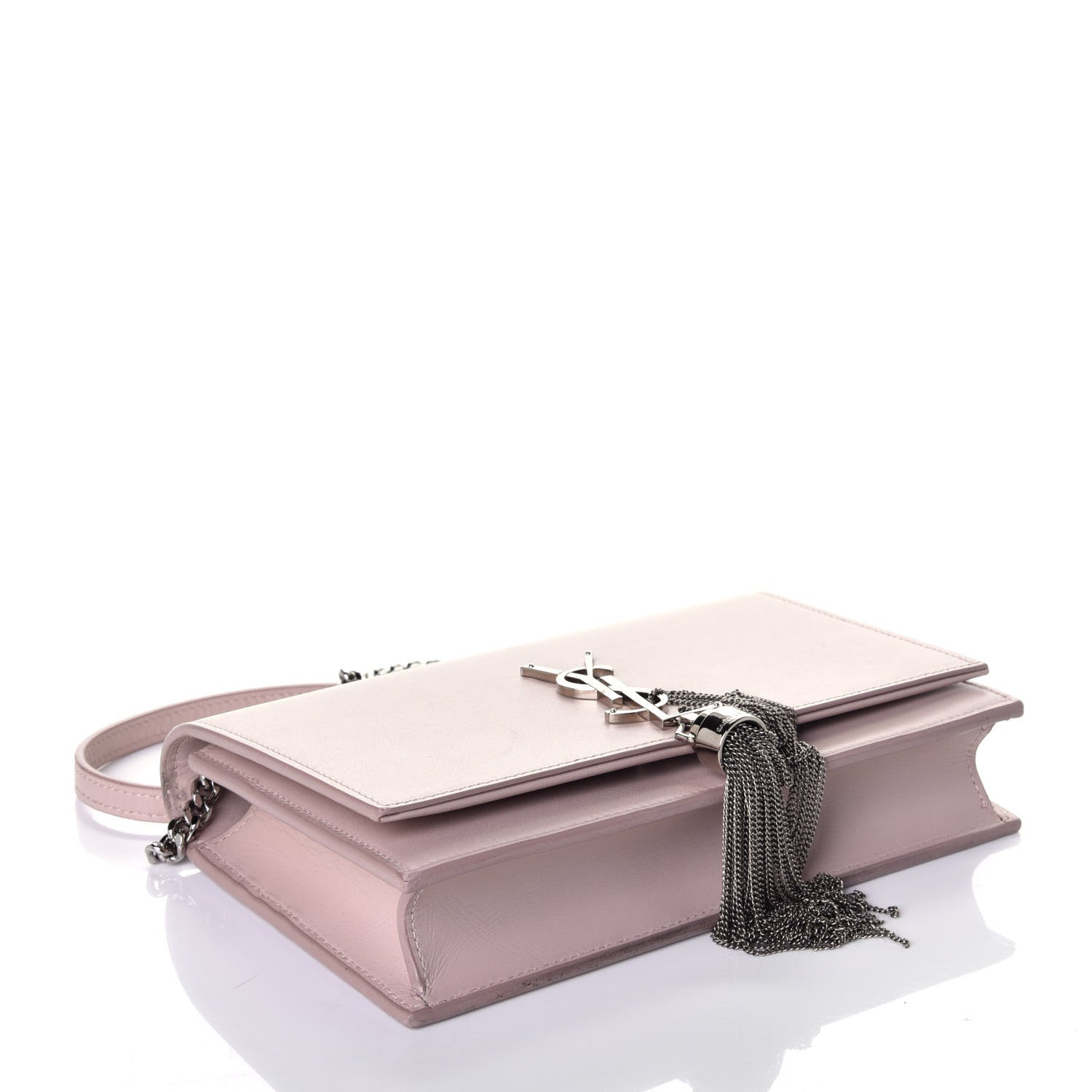 Saint Laurent Smooth Calfskin Classic Monogram Kate Tassel Chain Wallet Marble Pink 4 of 10