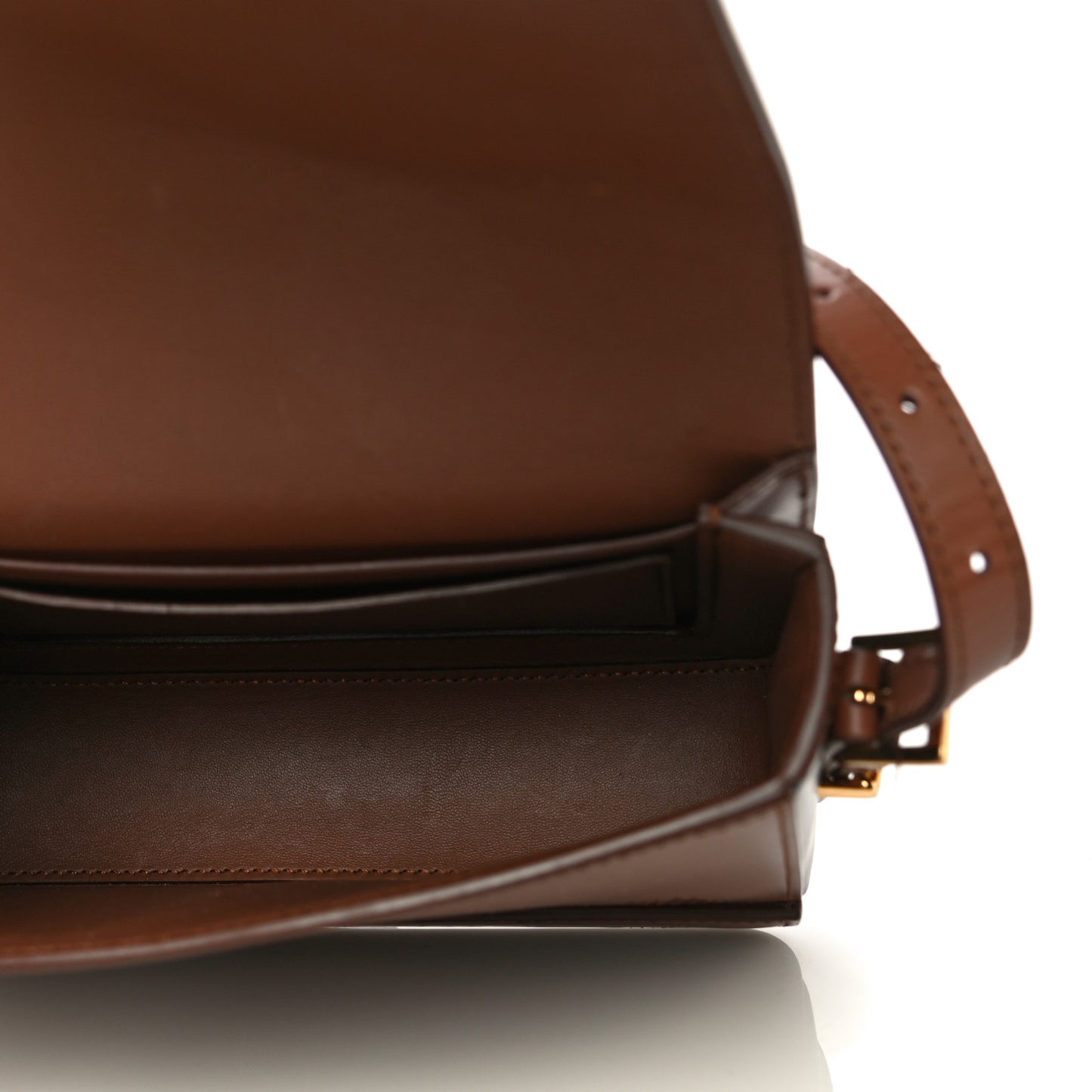 Smooth Calfskin Two Tone Small Grace Bag Malt Brown Black