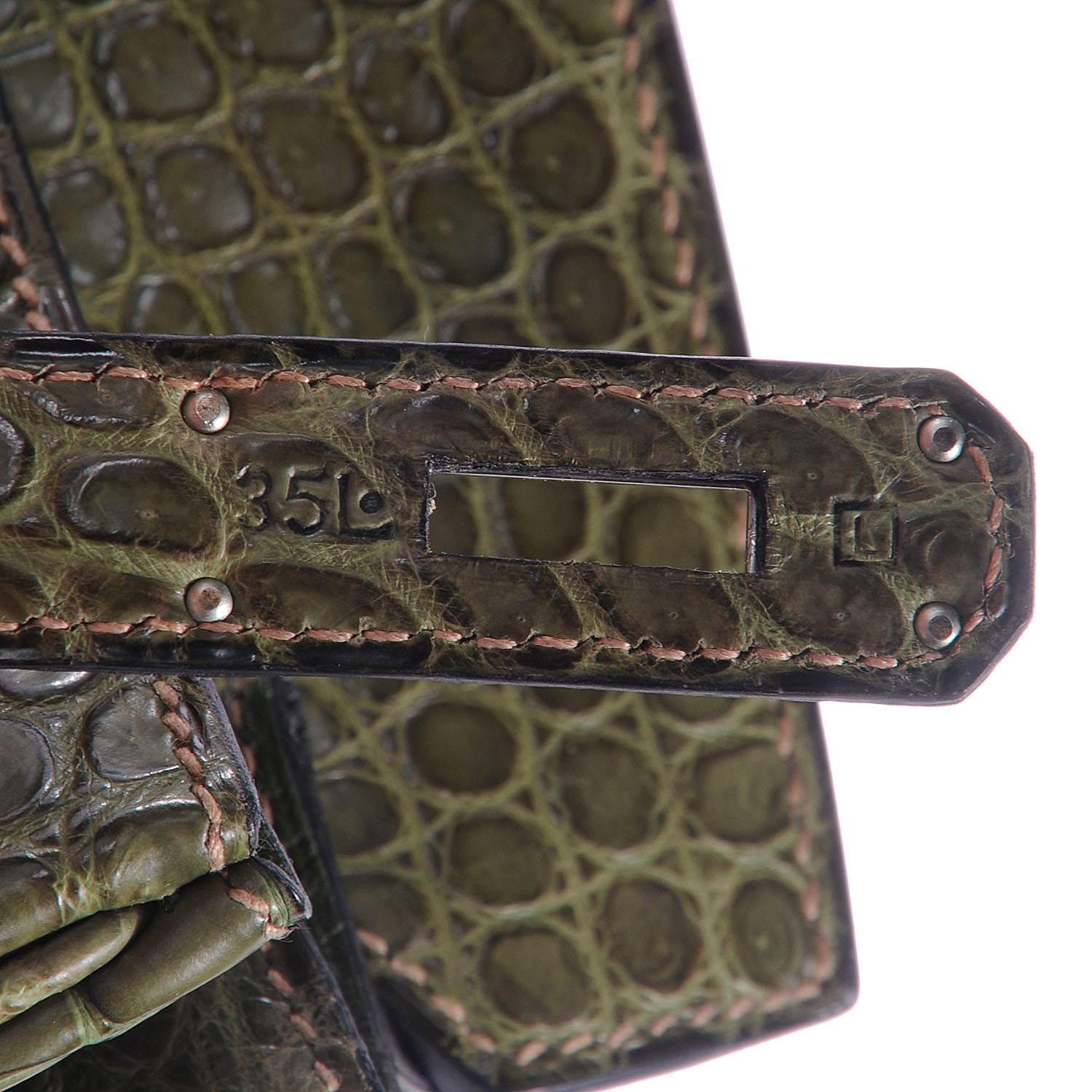 Hermes Matte Porosus Crocodile Birkin 40 Vert Olive 7 of 13