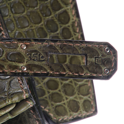 Hermes Matte Porosus Crocodile Birkin 40 Vert Olive 7 of 13