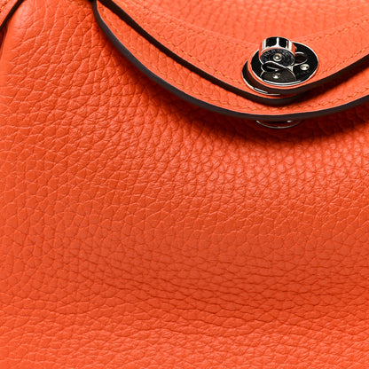 Hermes Taurillon Clemence Mini Lindy 20 Feu 7 of 11