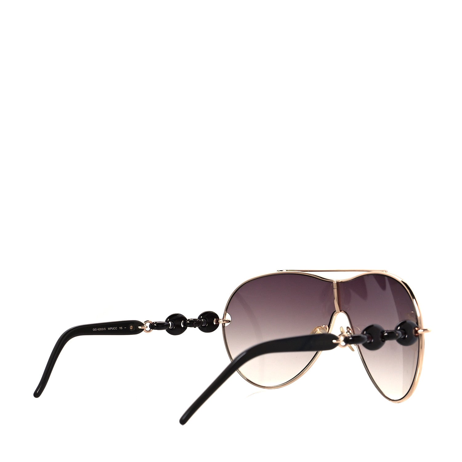 Gucci Marina Chain Aviator Sunglasses GG 4225/S Gold Black 4 of 6